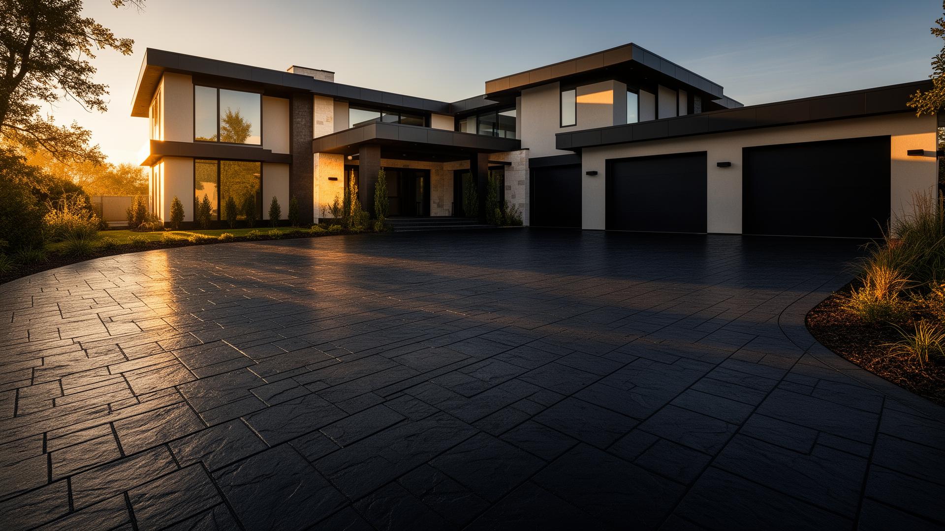 Premium stamped concrete driveway